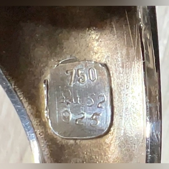 Vintage Designer Signed Sterling Silver & 18K Gold Modernist Dome Ring, Size 6 - Picture 7 of 12